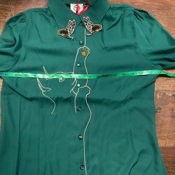 Snow Bird Cat Blouse by Banned Retro - Picture 9 of 12